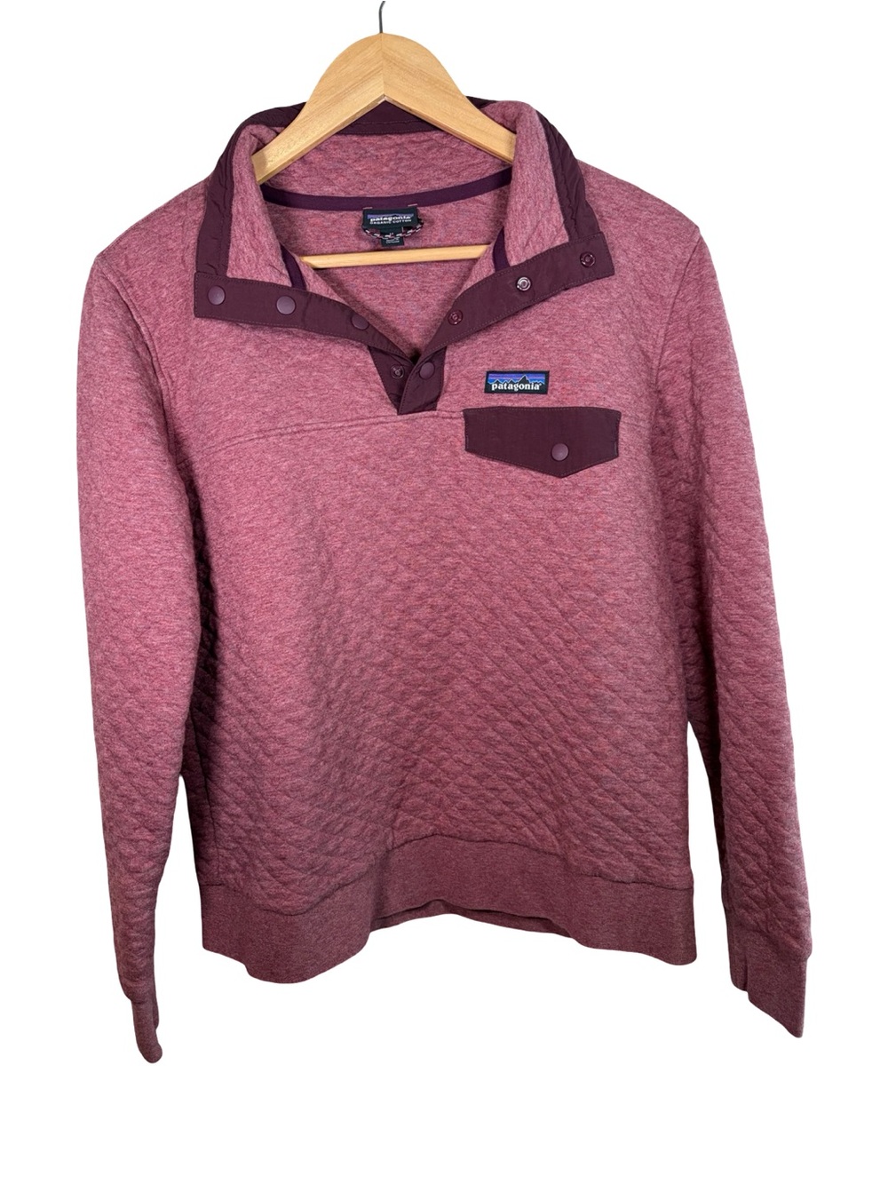Patagonia Quilted Snap-Front Pullover jacket medium burgundy